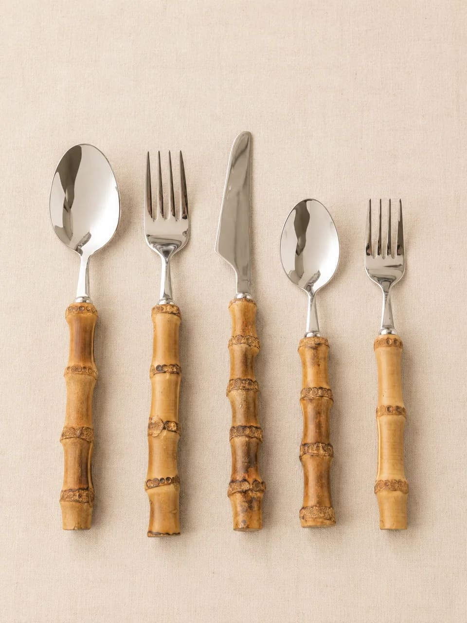 Cubertería de Bambú Natural (set 5pc)